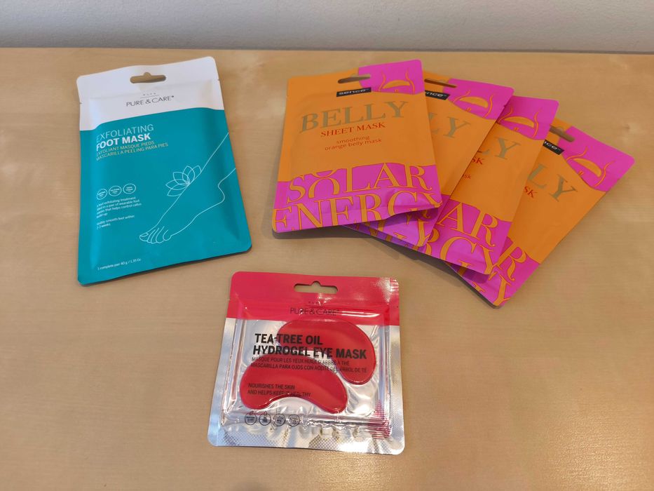Exfoliating Foot Mask + Máscara Corpo Belly  + Hydrogel Eye Mask
