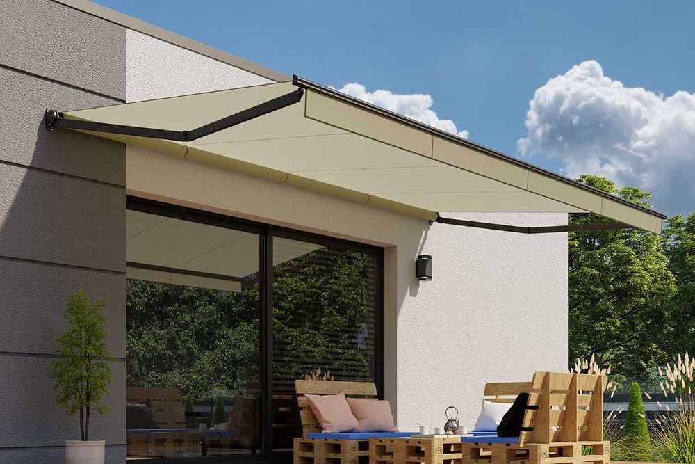 OKAZJA OUTLET – Malta bez kasety 350x310cm Brąz – Sterowanie korbą