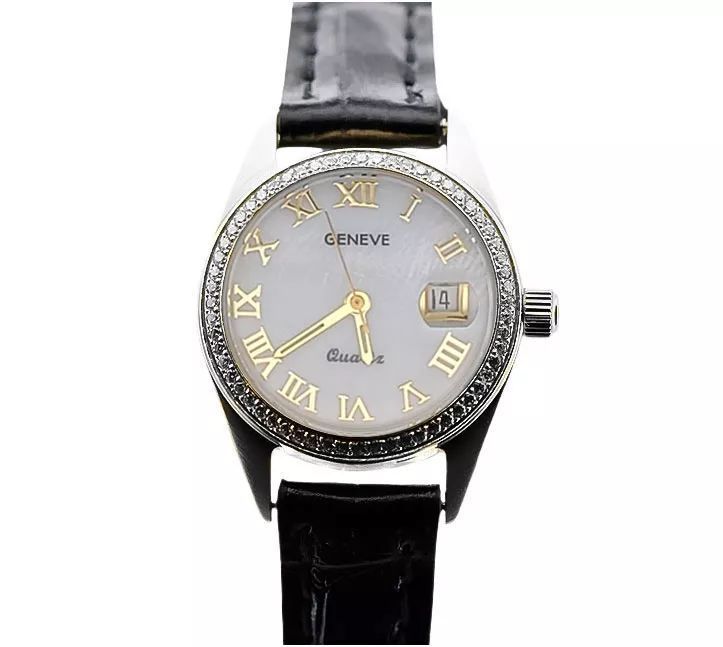 Zegarek damski z białego złota 14K na pasku z diamentami lwd078wdpr Gd