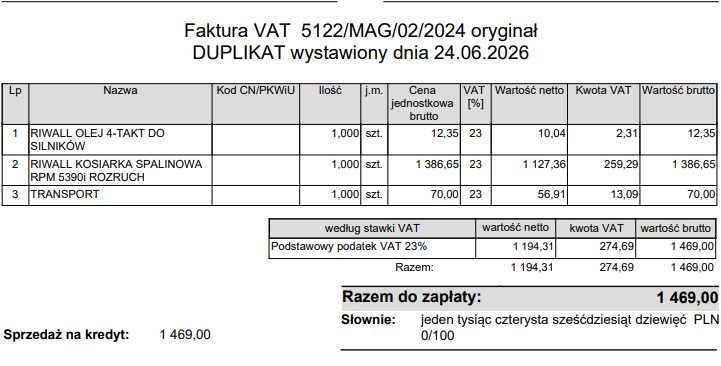 kosiarka spalionowa