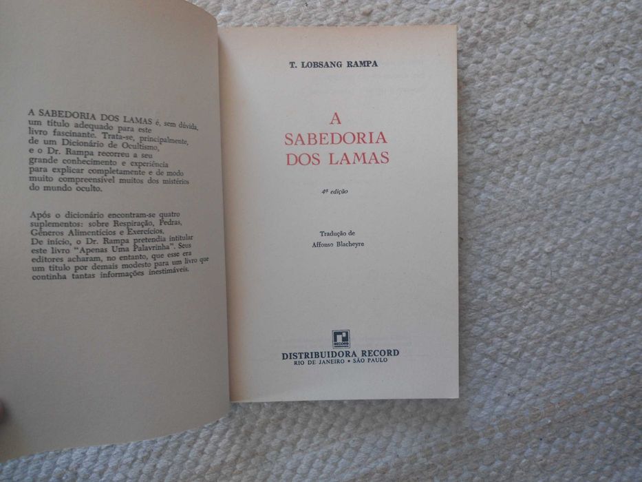 A Sabedoria dos Lamas por Lobsang Rampa
