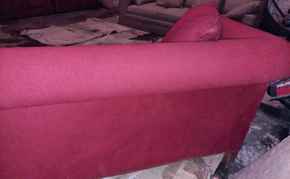 Диван шкіра і тканина / кожа, ткань / Ralph Lauren червоний велюр