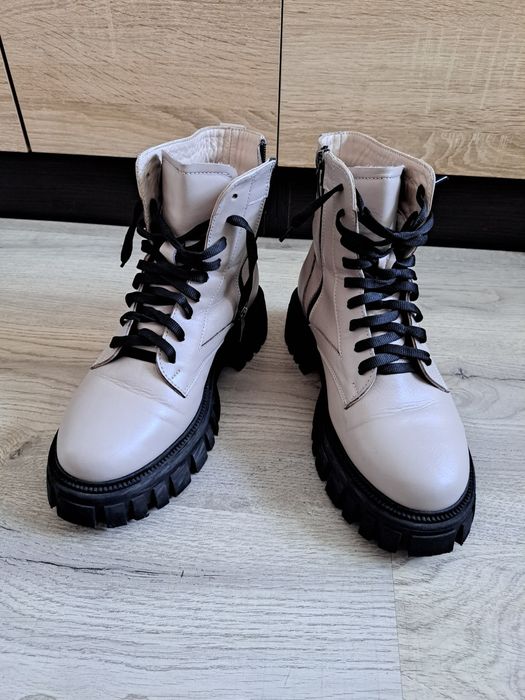 Buty trapery workery glany wysoka podeszwa skóra 39