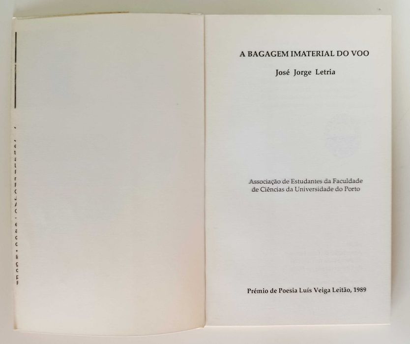 José Jorge Letria | A Bagagem Imaterial do Voo [1ª edição, 1991]