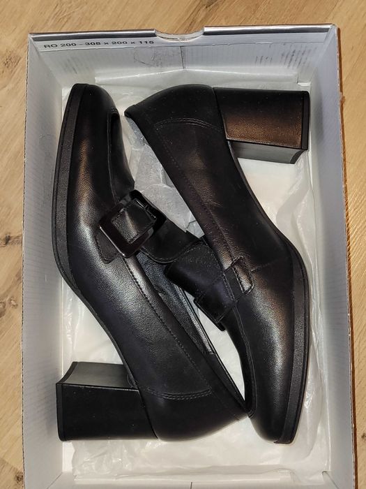 buty damskie na obcasie GABOR skóra naturalna czarne 6 1/2