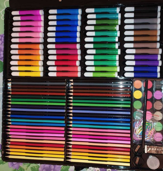 XXL Duży Zestaw Do Malowania Rysowania Artystyczny Dla Dzieci Walizka