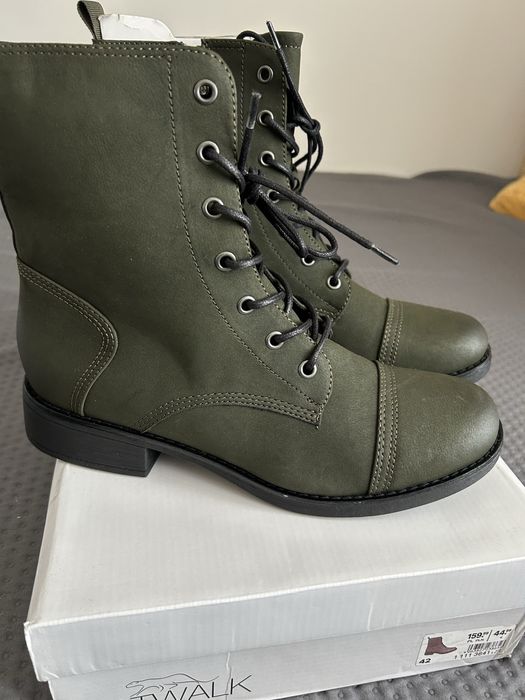 Nowe buty damskie 42 Catwalk jesienne botki zielone