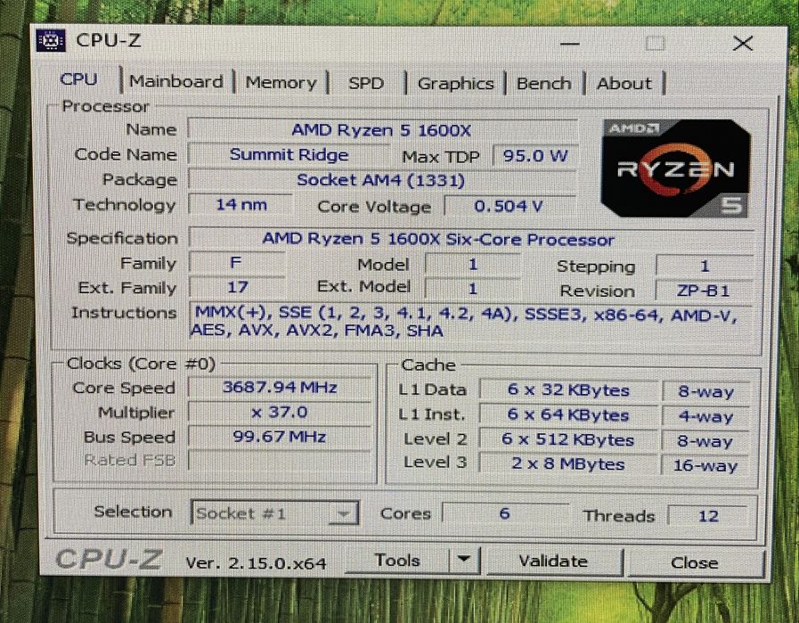Комплект AMD Ryzen 5 1600x  B450M Pro