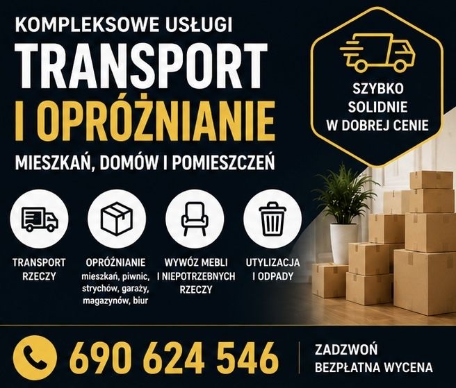 Transport mebli | Opróżnianie mieszkań | Przeprowadzki | Wywóz rzeczy