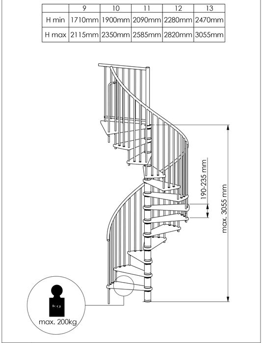 PROMOCJA!Schody kręcone SPIRAL EFFECT SMART fi 100 cm