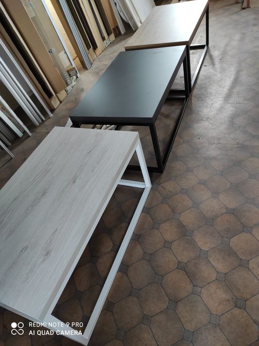 Stolik kawowy, konsola, drewno, stal, metal styl industrialny.