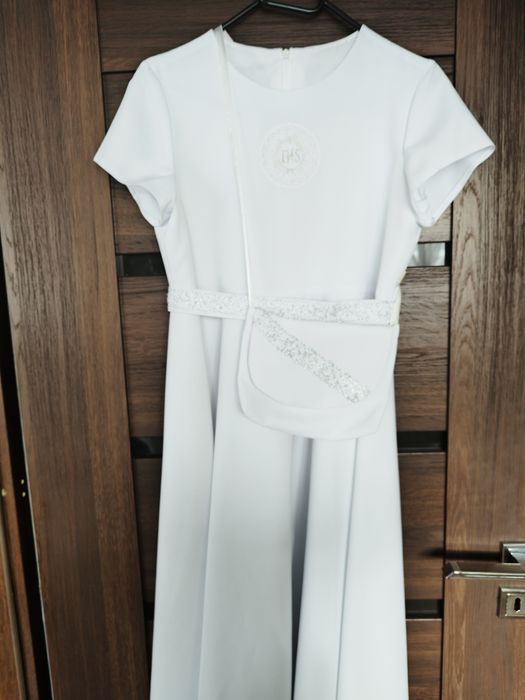 Sukienka komunijna +bolerko + torebka 146-152