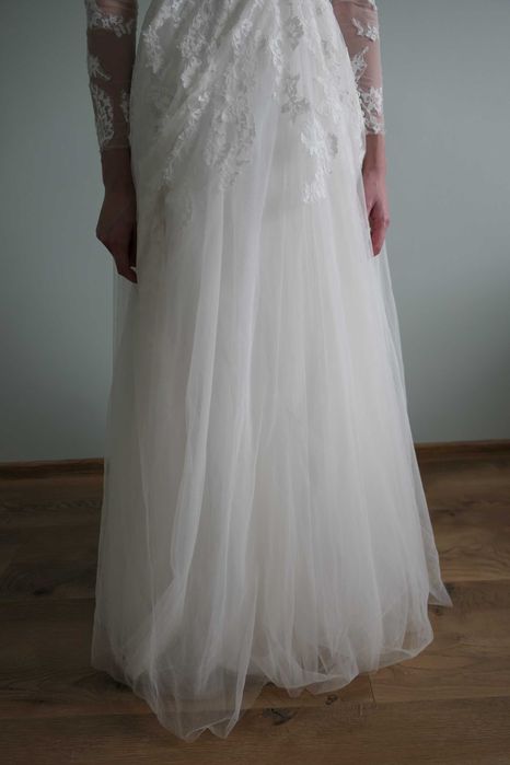 Suknia ślubna Amy Love, boho, rustykalna, kolor śmietanowy