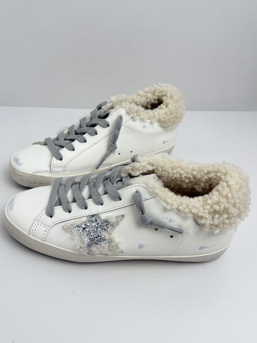 кеди зимові кросівки жіночі ggdb golden goose голден гус білі шкіряні