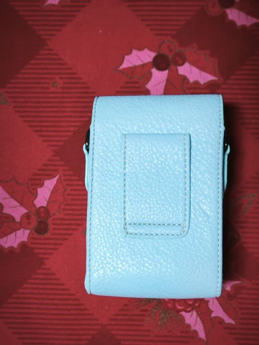 Capa bolsa couro sintético azul glaciar