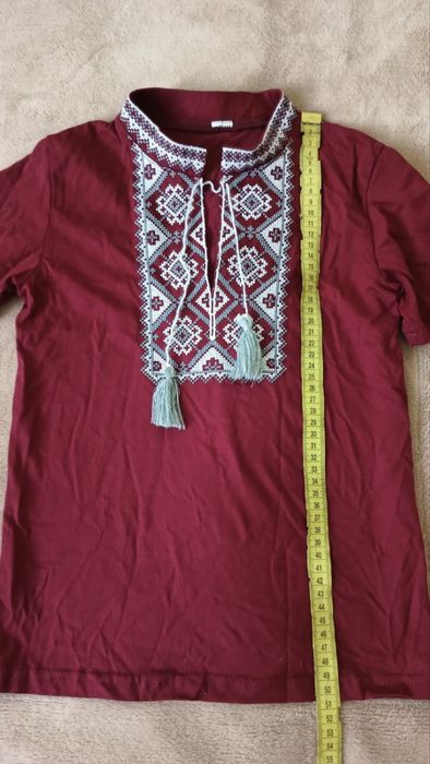 Дві вишиванки синя та червона , трикотажні