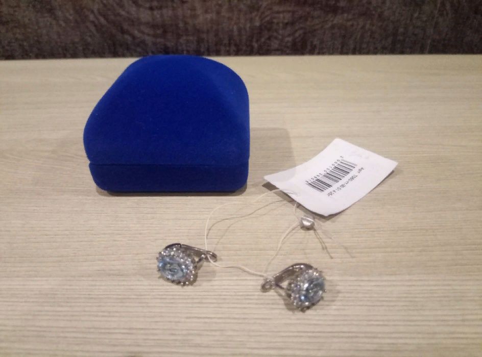 Серьги серебряные с топазом