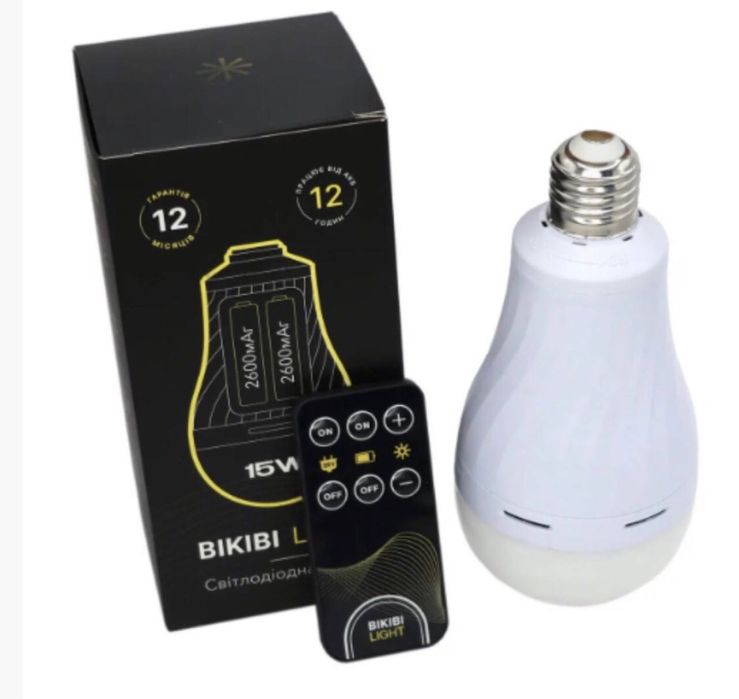 Світлодіодна лампа з вбудованими акумуляторами
