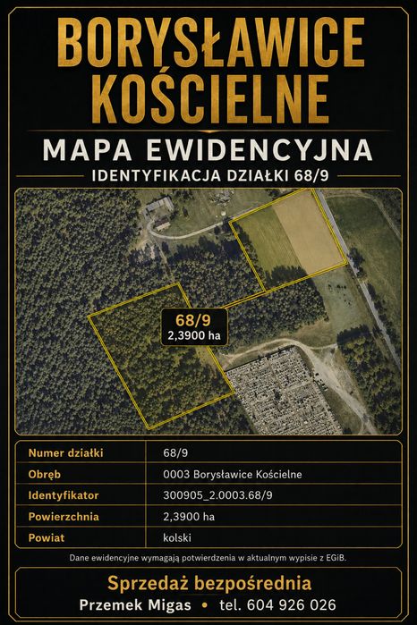Działka inwestycyjna 2,39 ha – TAG2 – Borysławice Kościelne - Widok 4