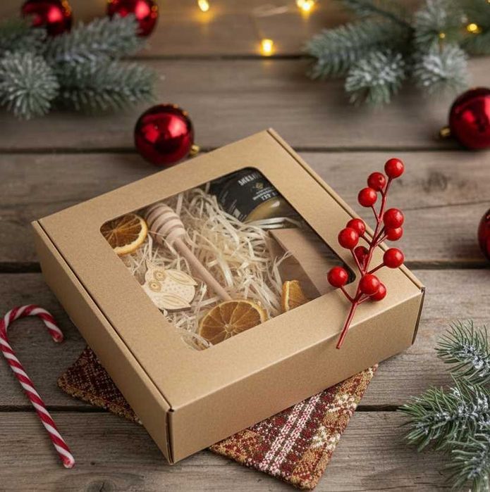 Zestaw prezentowy box miód herbata zestaw Dzień Babci Dziadka