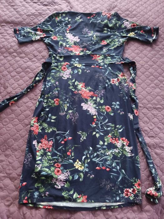 Orsay - sukienka granatowa, w kwiaty, rozm. 40