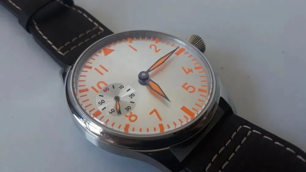 Parnis Pilot Relógio Corda Manual Militar