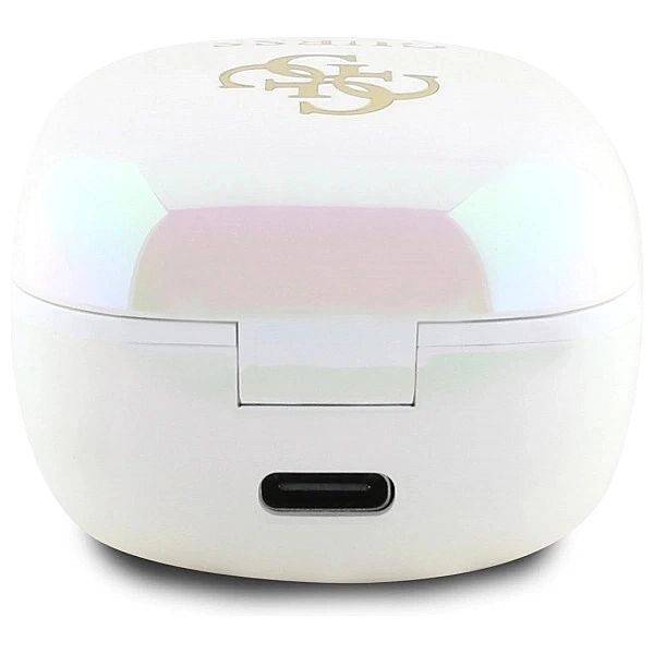 Słuchawki Bluetooth Guess Iridescent 4G Printed Logo TWS + stacja doku