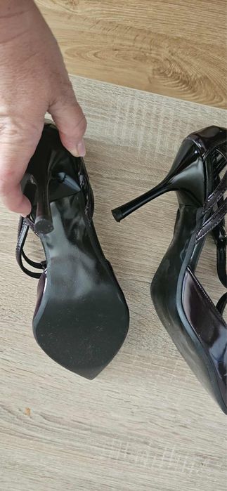 Fioletowe bakłażanowe szpilki Sandra Style by italy 37