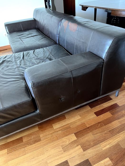 sofá de cabedal ikea kramfors