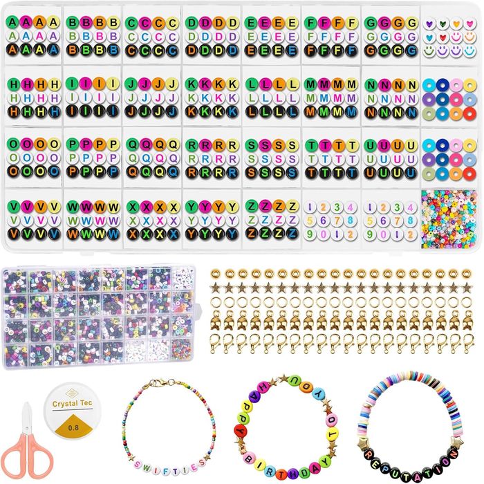 Bracelet Making Kit - DIY Letter Beads, 3440 pcs, Multicolor
