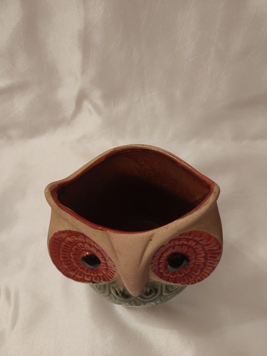 Sowa ceramiczna wazonik