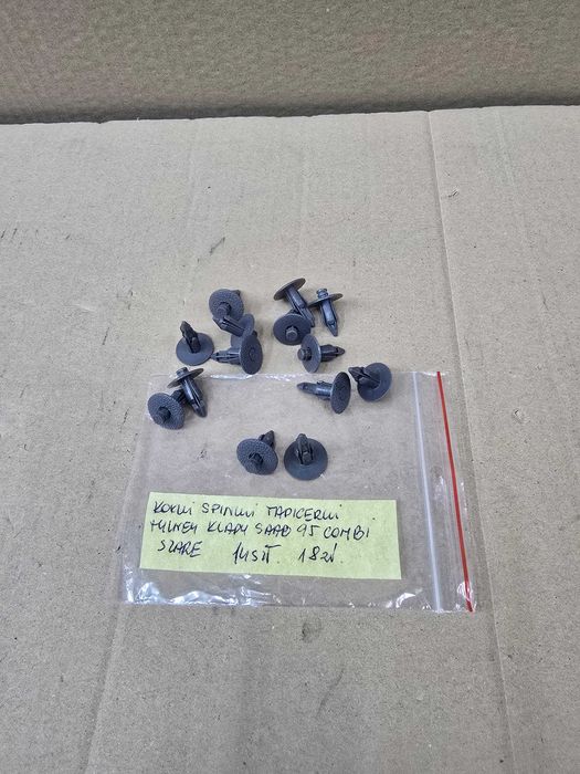 Kołkek spinka kołki tylnej klapy bagażnika Saab 95 SZARE 14 SZT