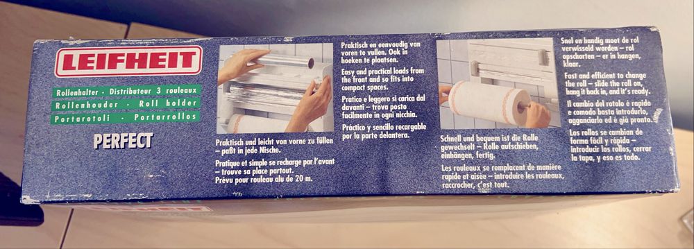 Suporte rolo papel, pelicula aderente e papel aluminio LEIFHEIT