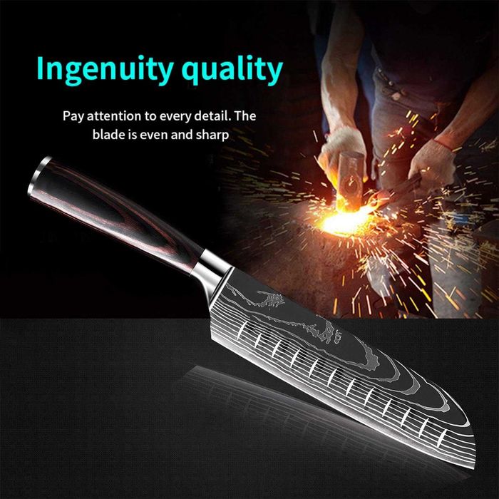 10-częściowy zestaw noży kuchennych ze stali nierdzewnej szefa kuchni