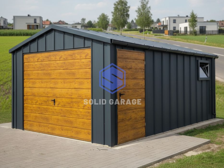 Garaż blaszany 4x6m schowek na narzędzia garaz NA RĄBEK okno rynny