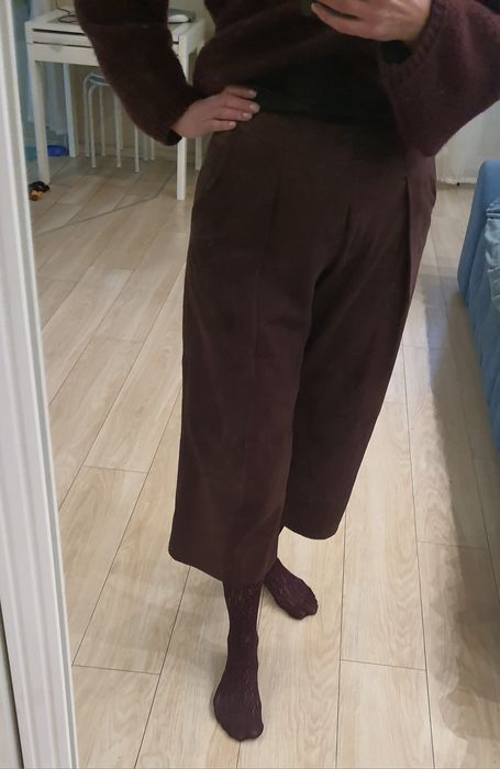 Брюки   замш темно-бузкові .р38