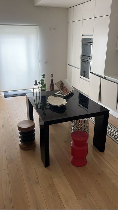 Mesa consola Roche-Bobois extensível Daquacryl Preto