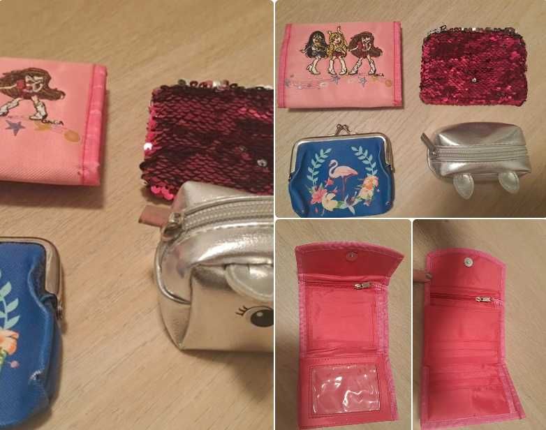 4 dziewczęce portfele nowe prezenty