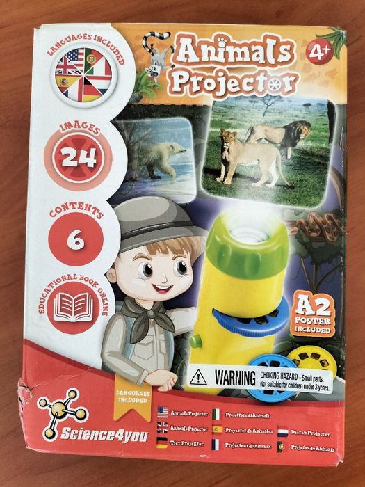 Science4you. Latarka ze zwierzętami projektor z 24 obrazami i plakat
