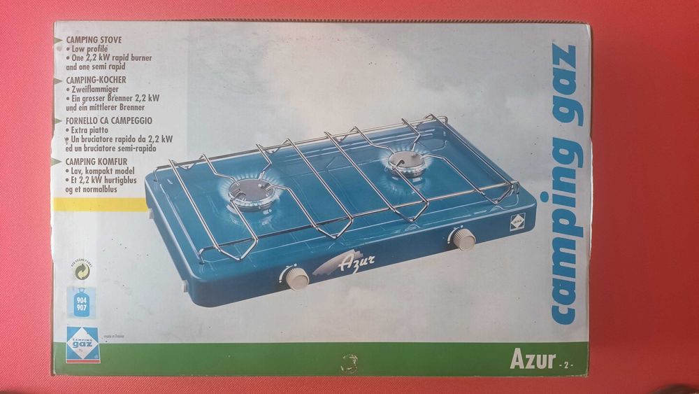 Fogão Campismo 2 Bicos Campingaz Azur 2 (Fabricado em França) - NOVO na Caixa