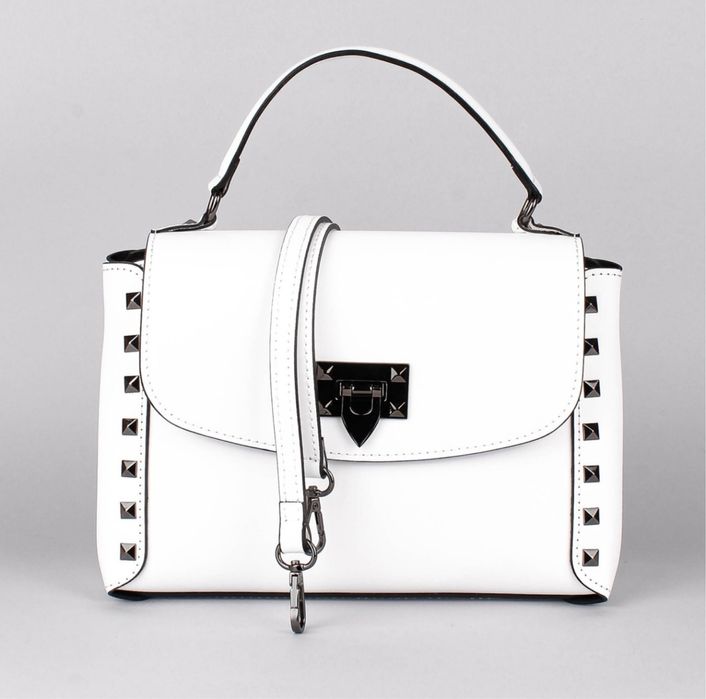 Virginia conti сумка шкіряна біла Італійська сумка жіноча