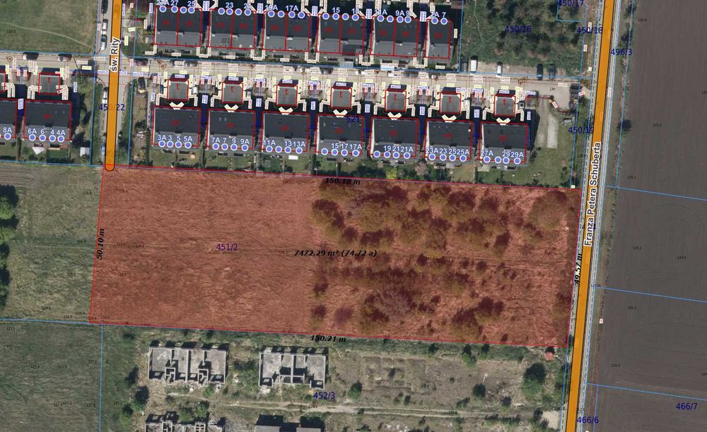 Na wynajem plac, działka 1000 m2 -2500 m2 UL. Schuberta JAGODNO