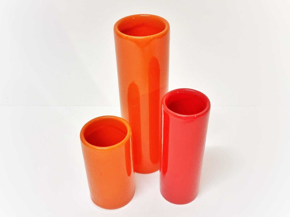 3 vasos de cerâmica Sicart Pino Spagnolo Space Age Italia anos 70