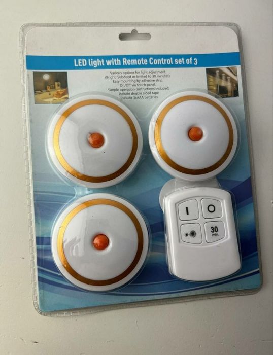 Лампи LED 3 шт. на пульті і батарейках з режимами Лед