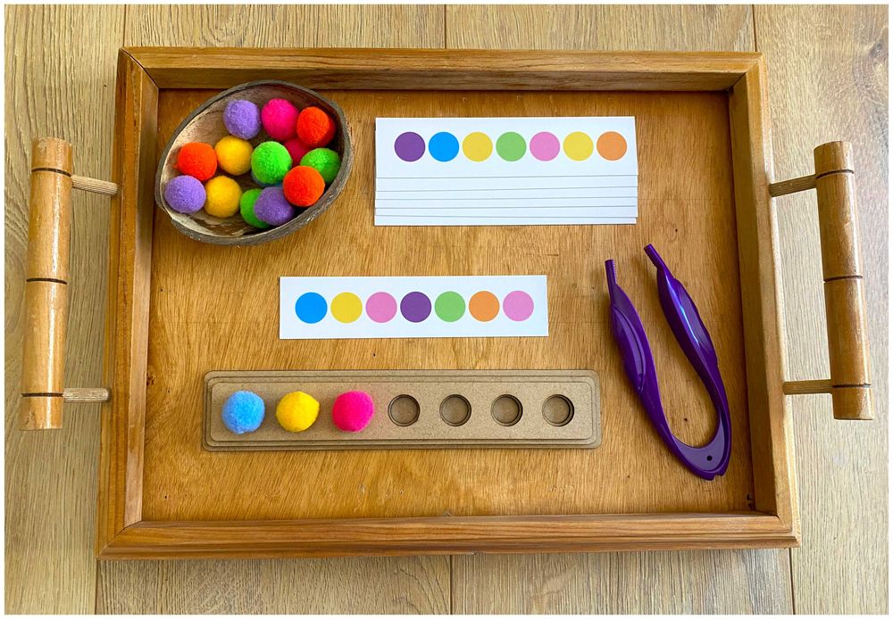 Jogo de madeira - Pompons