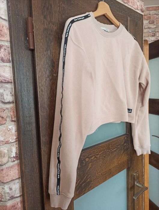 Krótka bluza pudrowy róż roz S Pull&Bear