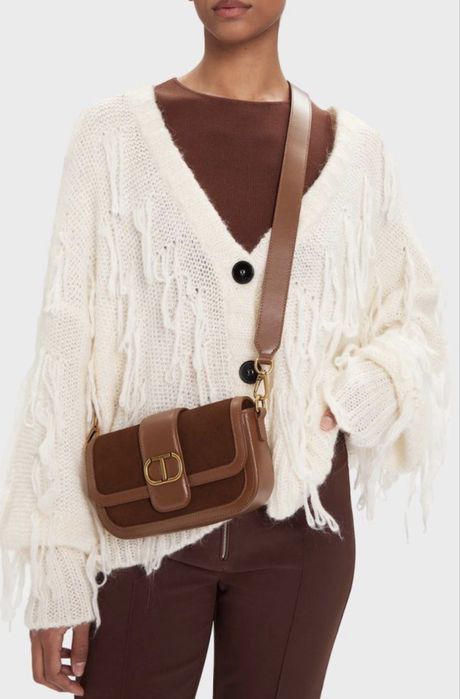 Шкіряна коричнева сумочка twinset