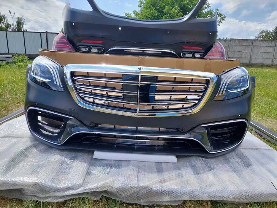 Комплект обвеса W222 S63 AMG в Рестайлинг с Фарами Обвіс S63 амг S-Class w222 Обвіс s63 Amg