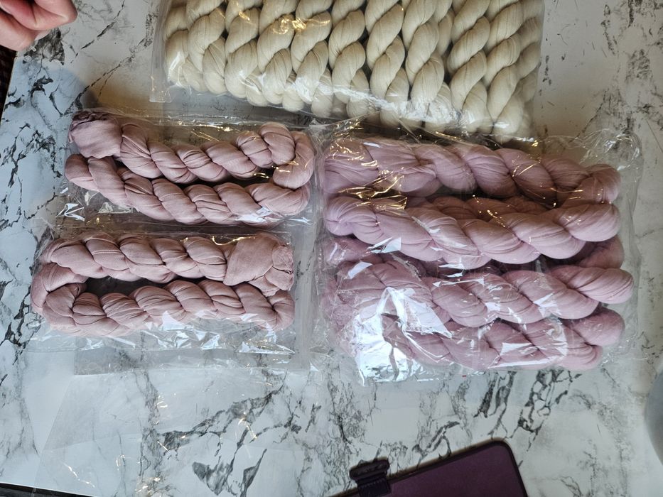 Доріжка на стіл 3 метри, ранер бежевий,  рожевий