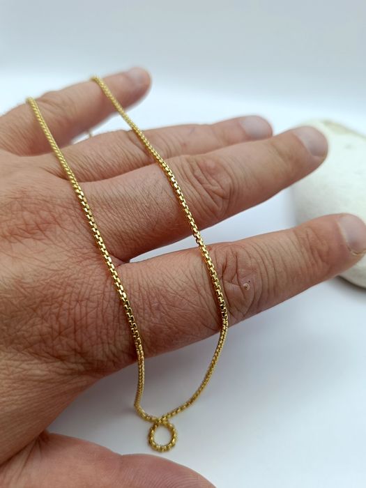 Złoty Łańcuszek Kostka Okrągła 50cm Pr.585 Nowy Zapraszamy